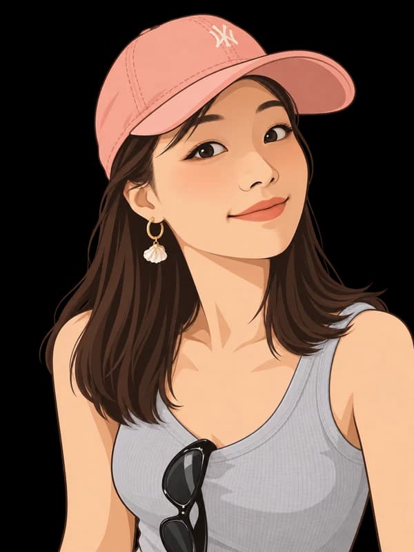 戴粉色帽子的 Jessie 卡通肖像
